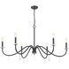 Toussant 6 Light 45 inch Matte Black Chandelier Ceiling Light