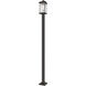 Portland 1 Light 117 inch Oil Rubbed Bronze Outdoor Post Mounted Fixture in Clear Beveled Glass, 21.25