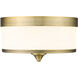 Cosmopolitan 3 Light 13.75 inch Heritage Brass Flush Mount Ceiling Light