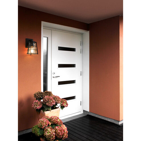 Helix 1 Light 9.25 inch Black Outdoor Wall Light