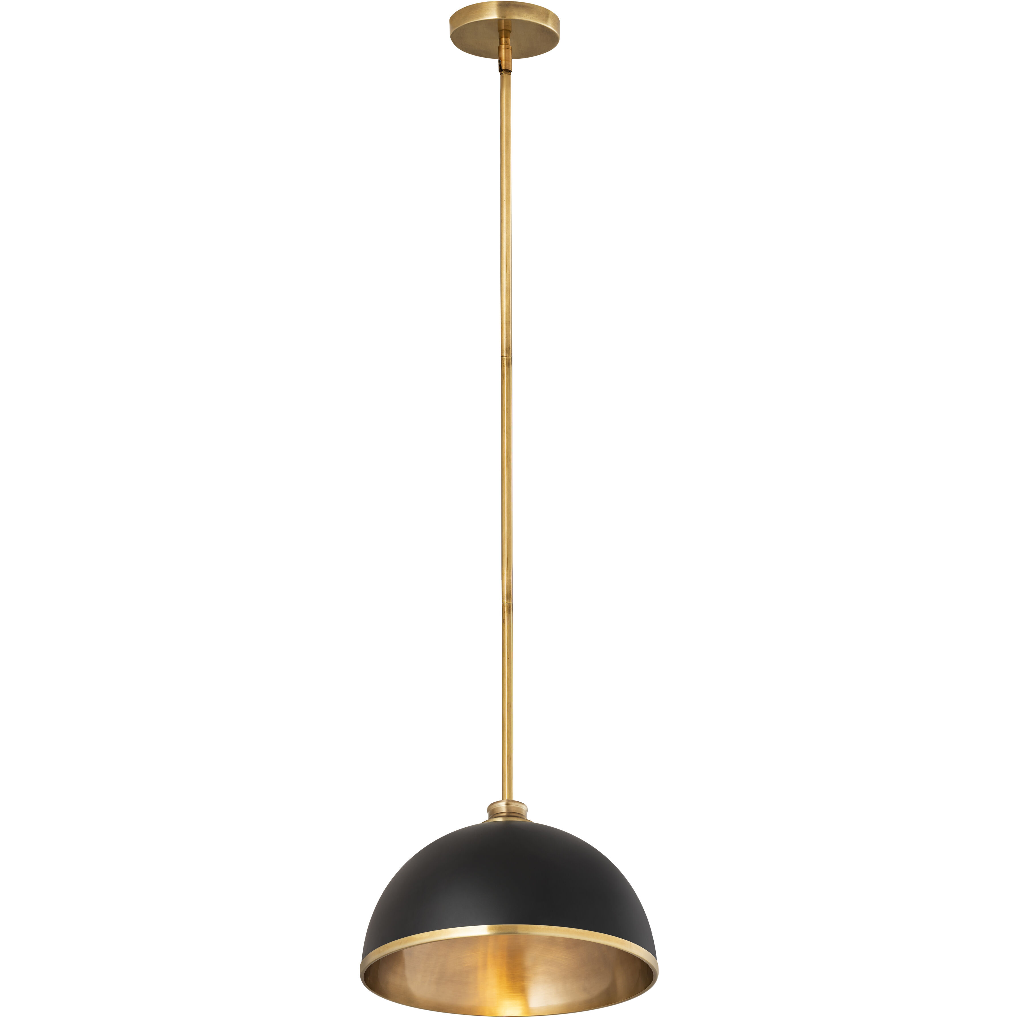 Landry 1 Light 14 inch Matte Black and Rubbed Brass Pendant Ceiling Light