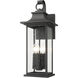 Tiberius 4 Light 24 inch Black Outdoor Wall Light in Clear Seedy Glass