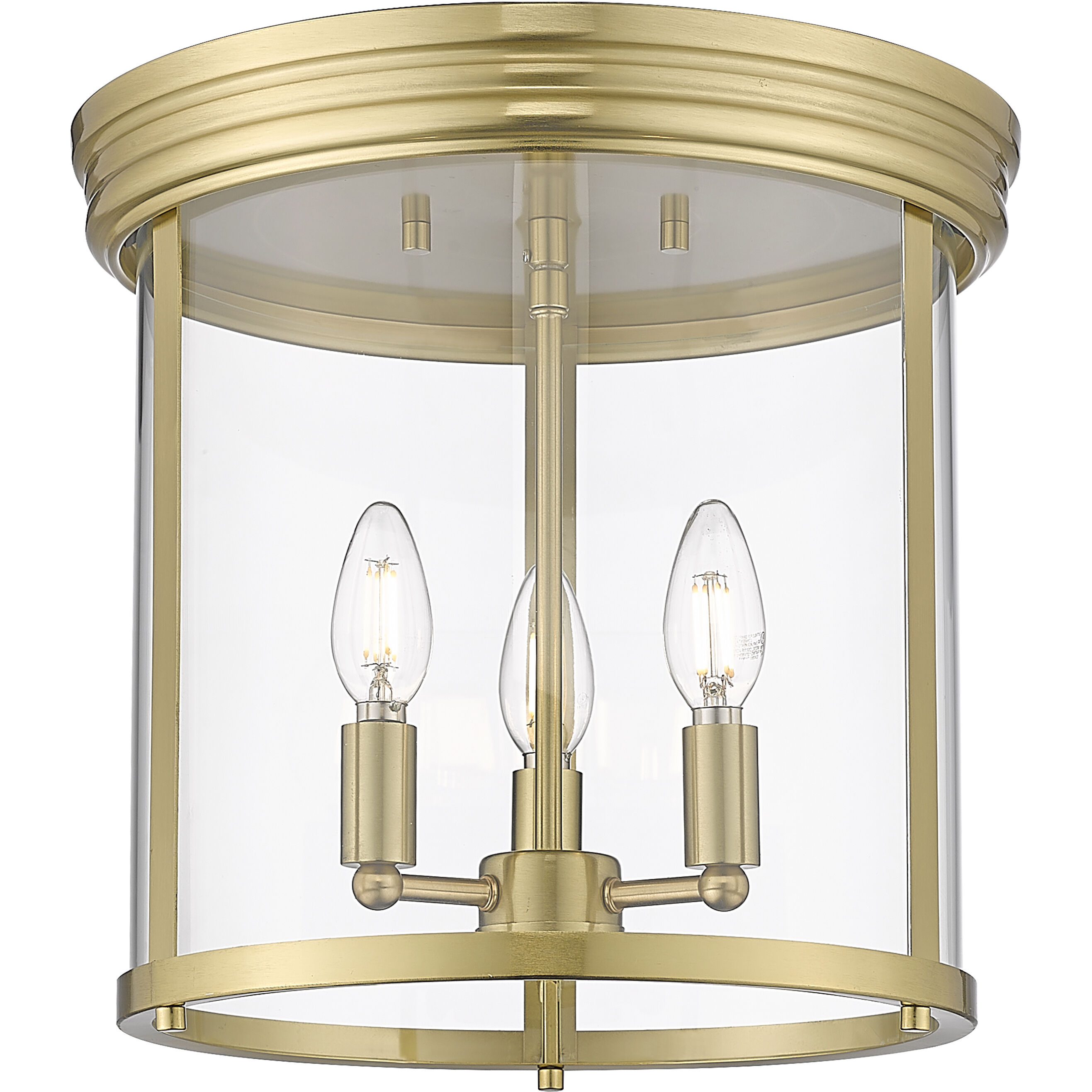 Thayer 3 Light 13 inch Luxe Gold Flush Mount Ceiling Light