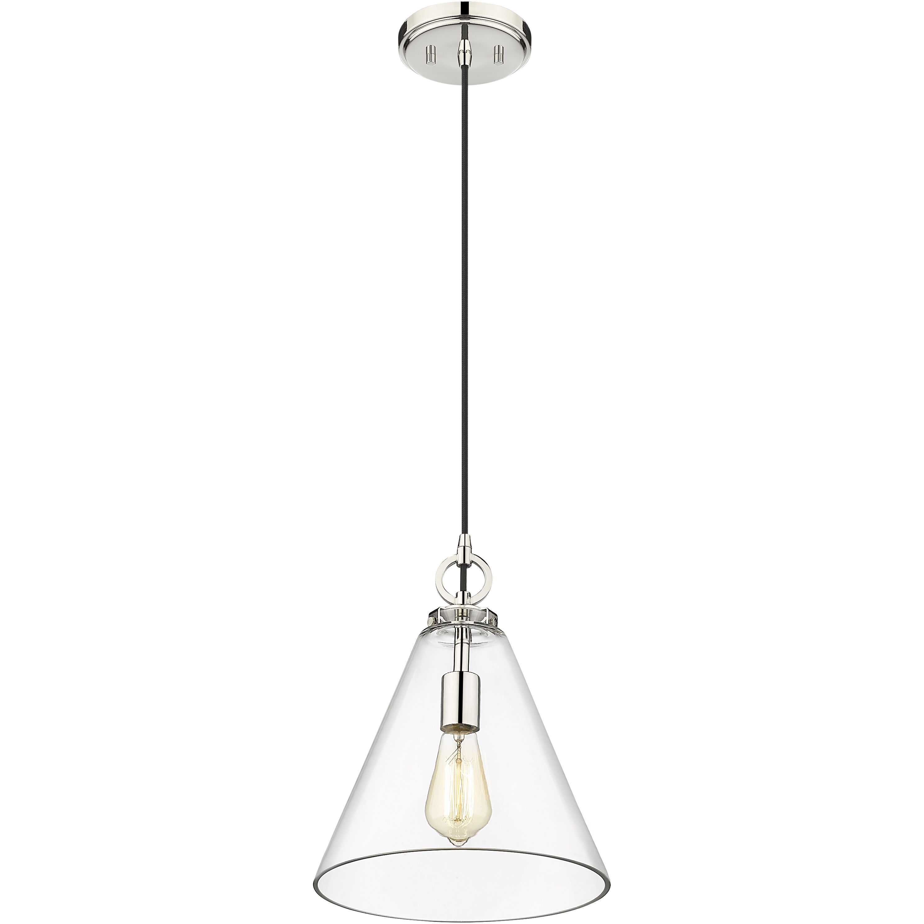 Harper 1 Light 11.5 inch Polished Nickel Pendant Ceiling Light