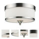 Cosmopolitan 3 Light 13 inch Brushed Nickel Flush Mount Ceiling Light