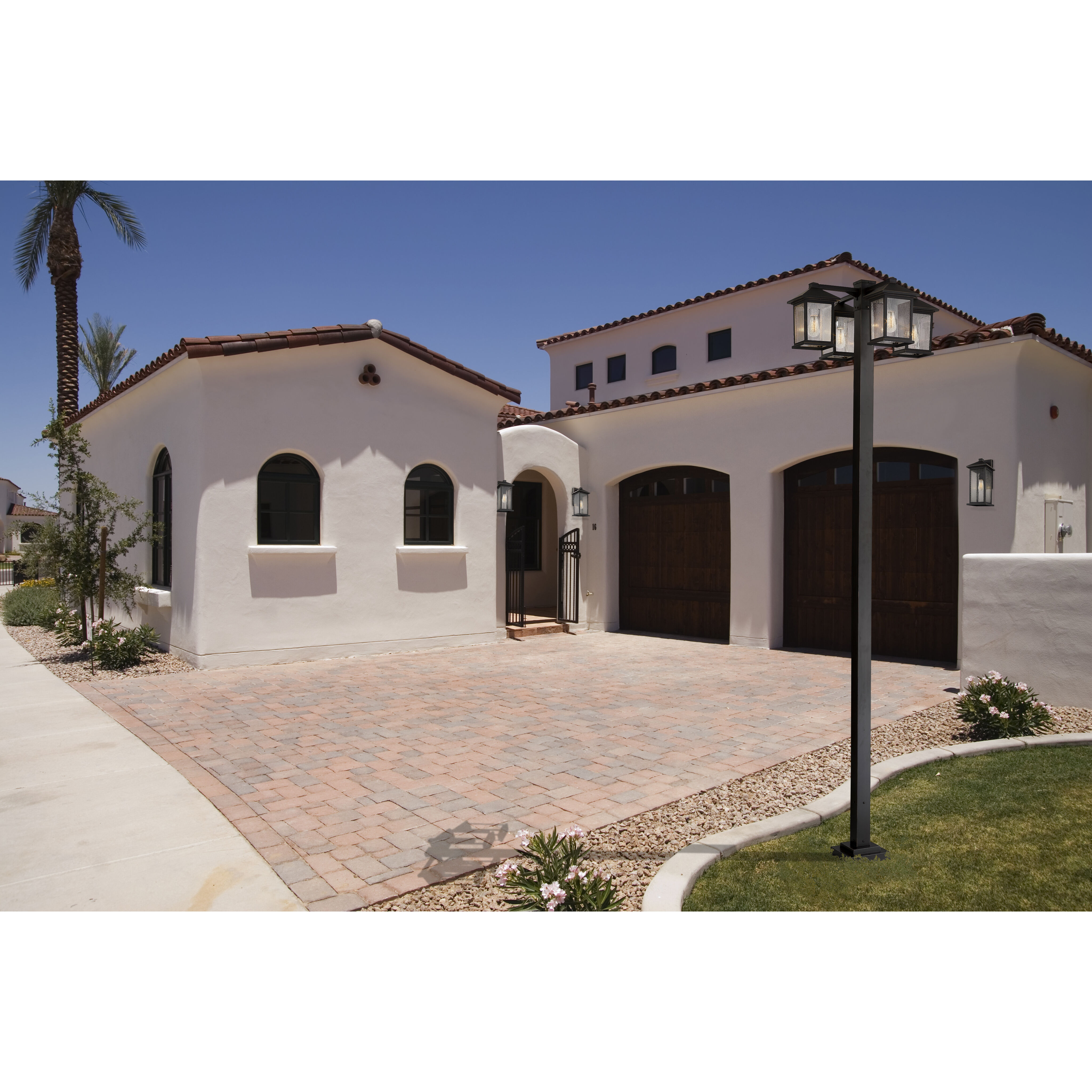 Portland 1 Light 18 inch Oil Rubbed Bronze Outdoor Wall Light in Clear Seedy Glass