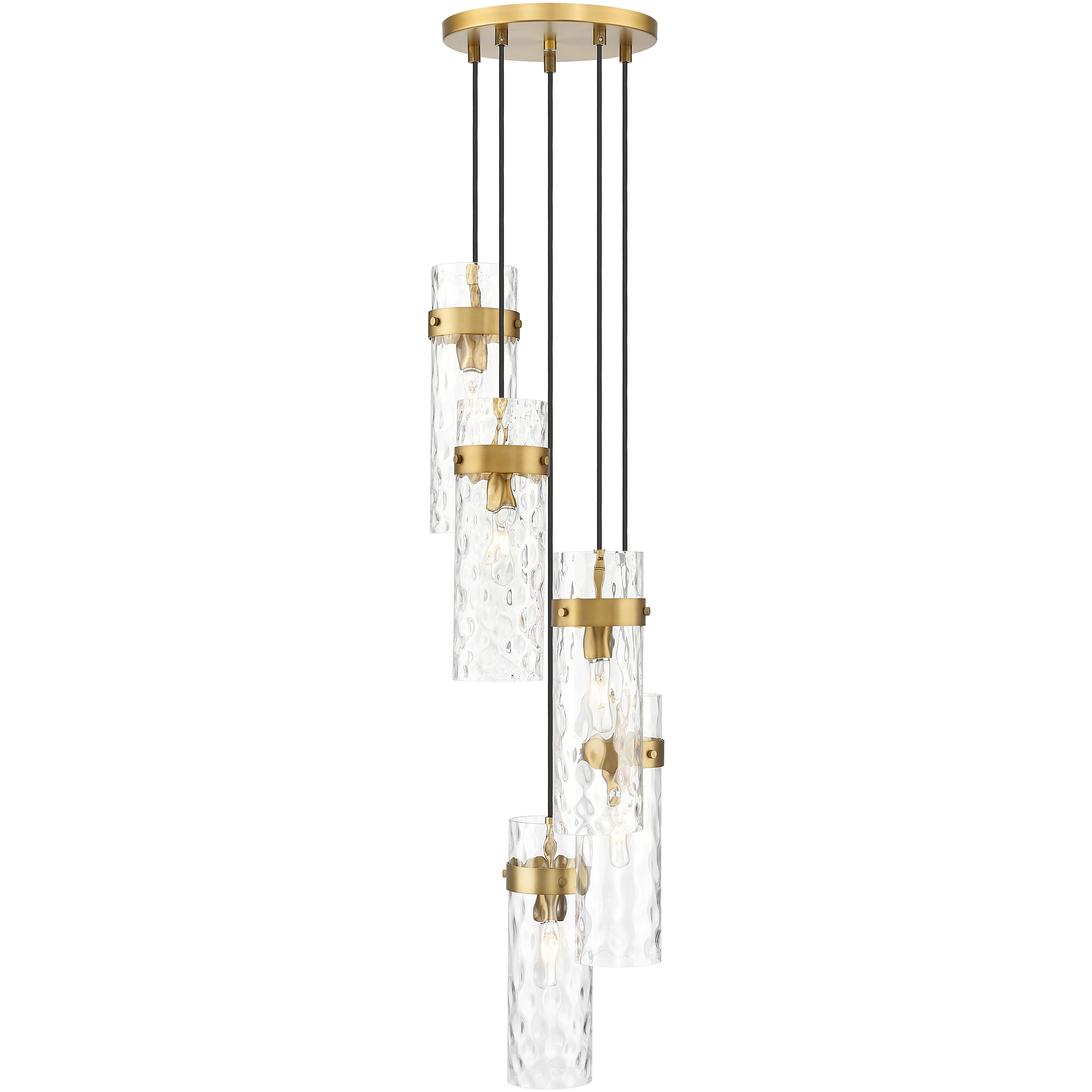 Fontaine 5 Light 14.5 inch Rubbed Brass Chandelier Ceiling Light