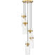 Fontaine 5 Light 14.5 inch Rubbed Brass Chandelier Ceiling Light