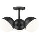 Realm Sphere 3 Light 17.25 inch Matte Black Semi Flush Mount Ceiling Light