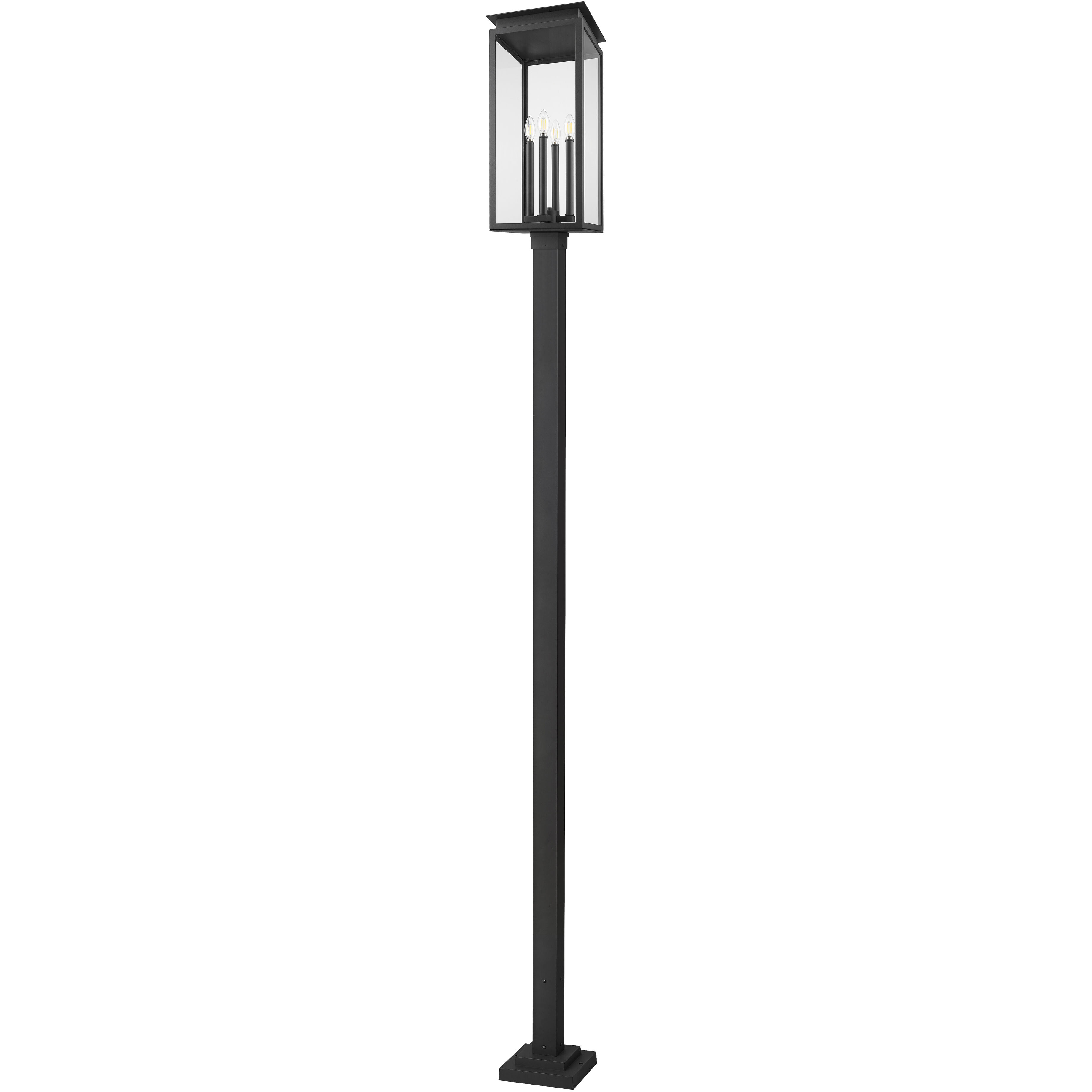 Nova 4 Light 120.75 inch Black Outdoor Post Mounted Fixture