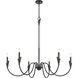 Claudelle 6 Light 46 inch Matte Black Chandelier Ceiling Light