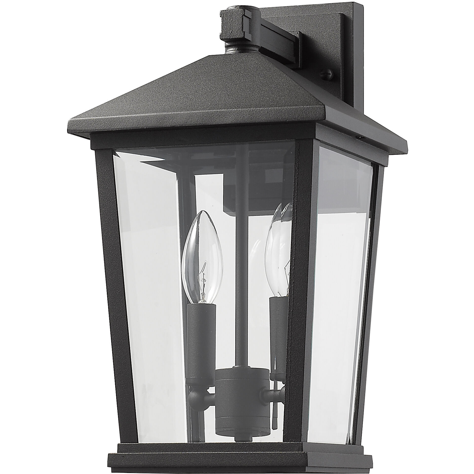 Beacon 2 Light 15 inch Black Outdoor Wall Light