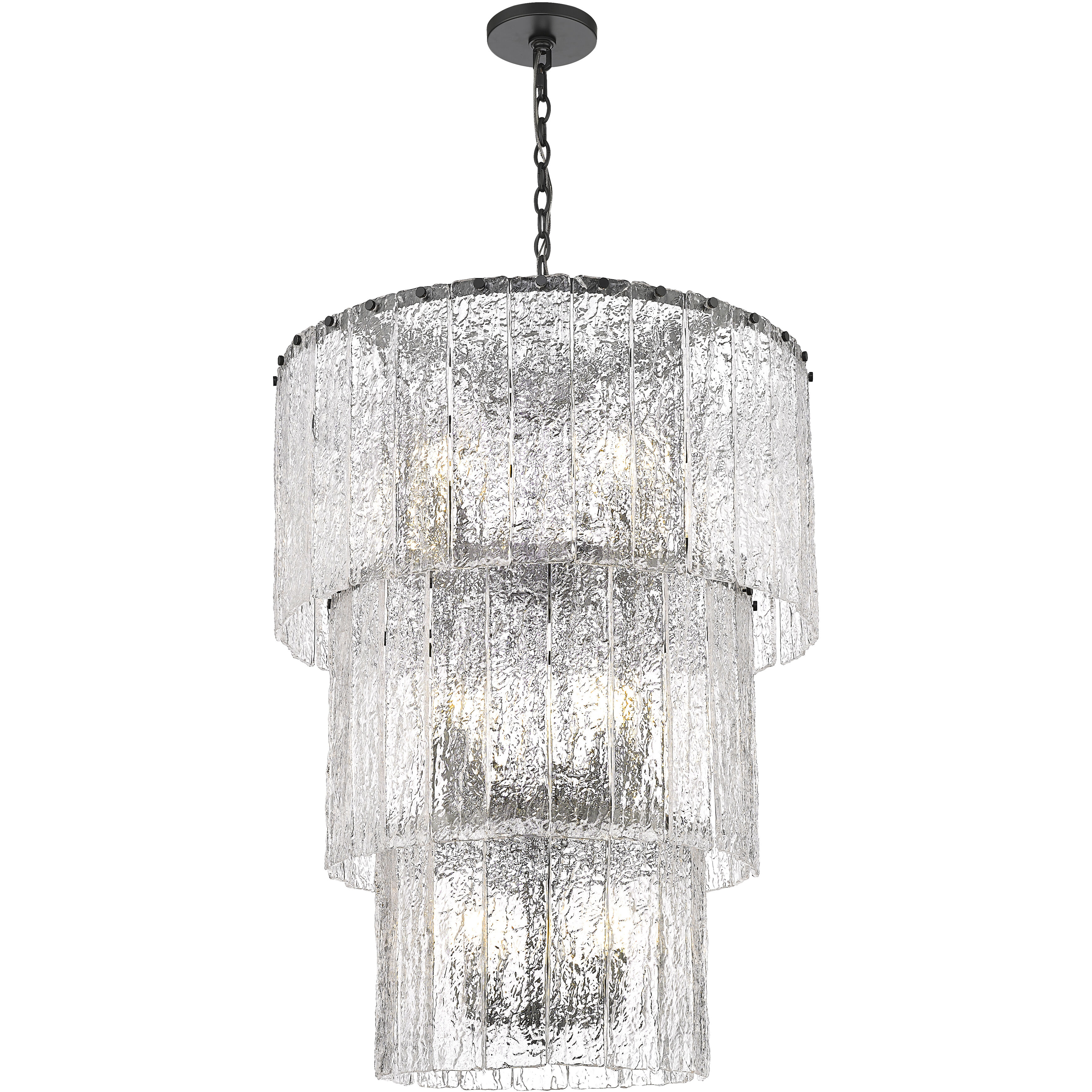 Glacier 12 Light 27.5 inch Matte Black Chandelier Ceiling Light
