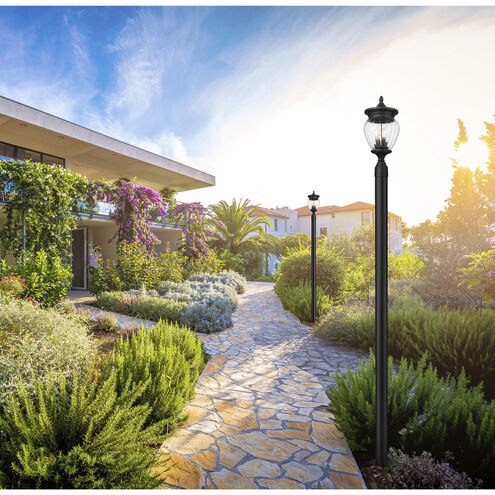 Davina 3 Light 94 inch Black Outdoor Post Mounted Fixture in G9