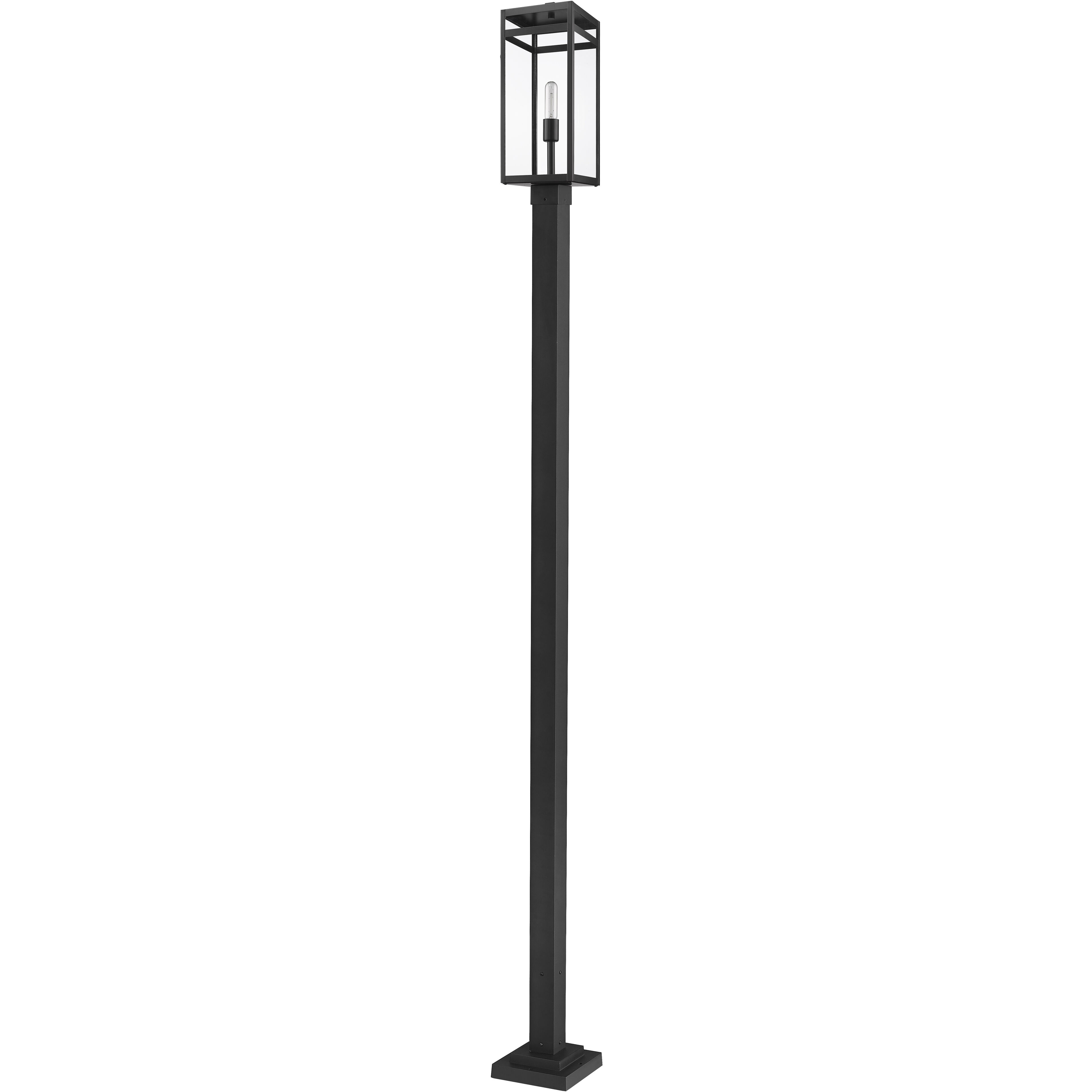 Nuri 1 Light 115 inch Black Outdoor Post Mounted Fixture