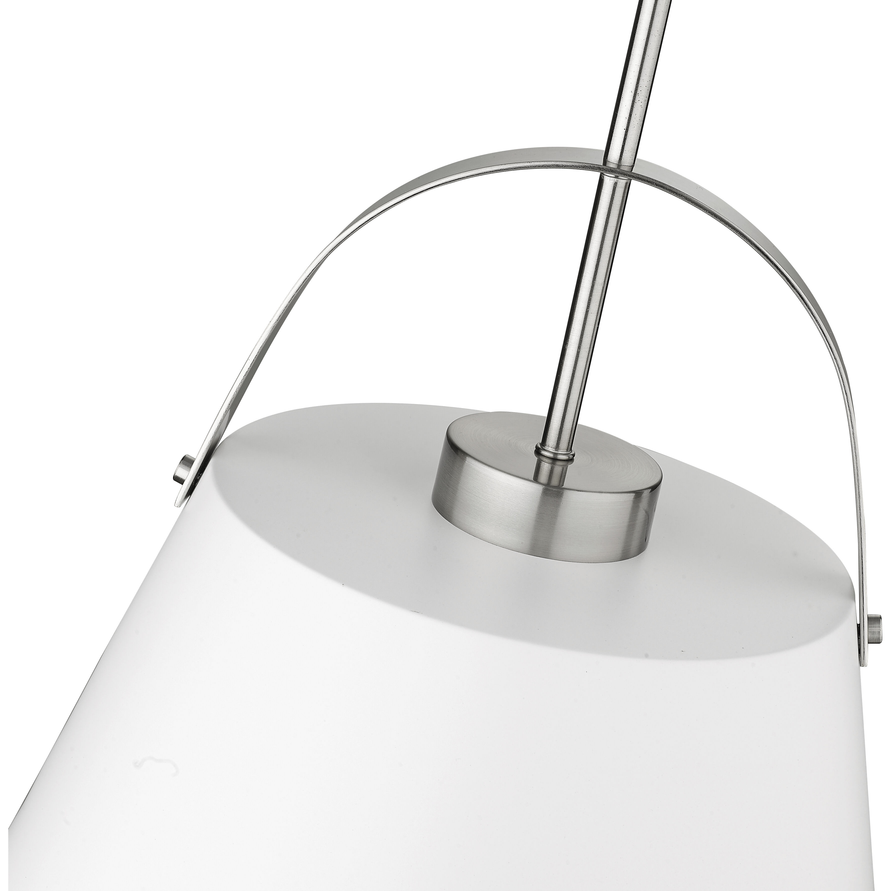 Z-Studio 1 Light 18 inch Matte White and Brushed Nickel Pendant Ceiling Light