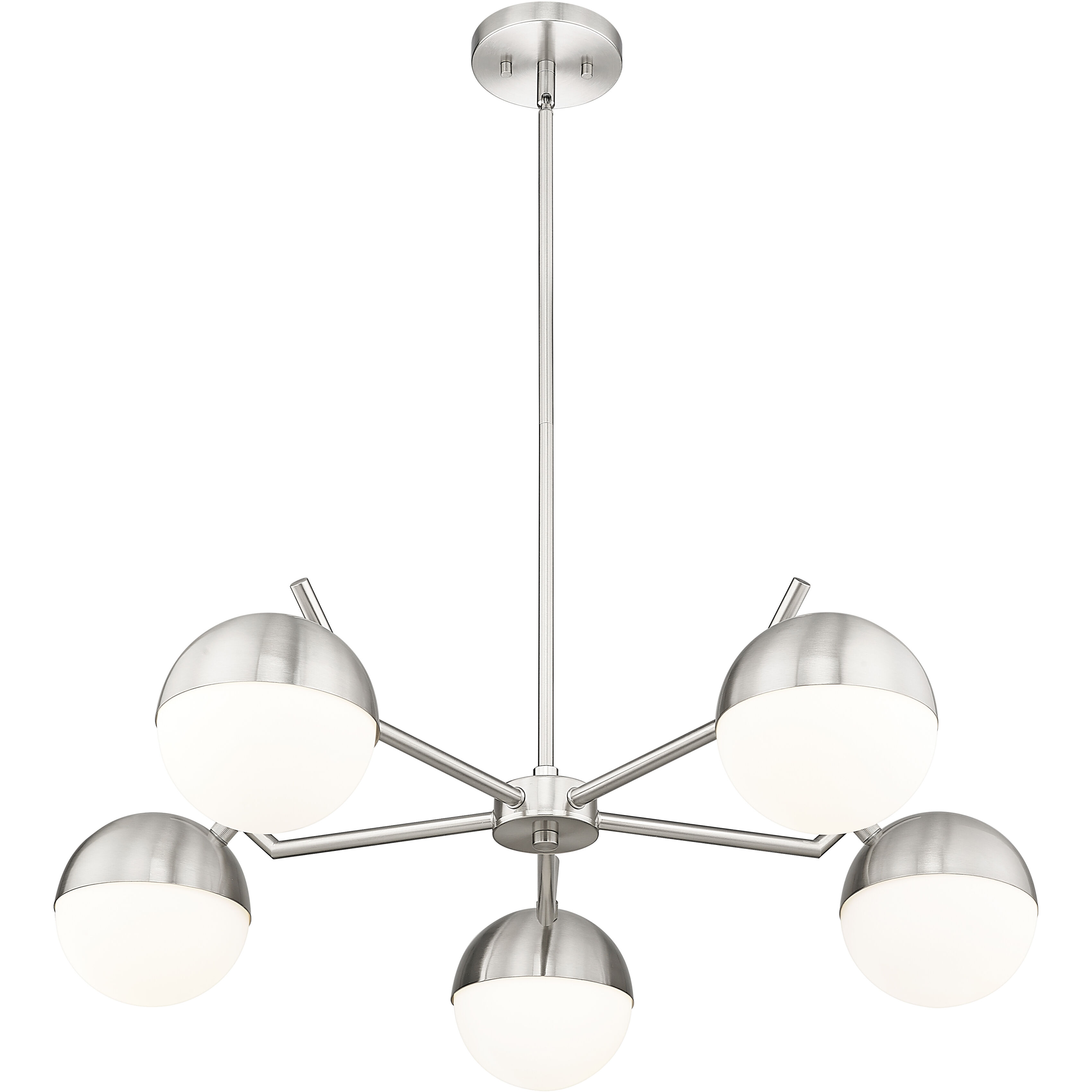 Realm Sphere 5 Light 32 inch Brushed Nickel Chandelier Ceiling Light