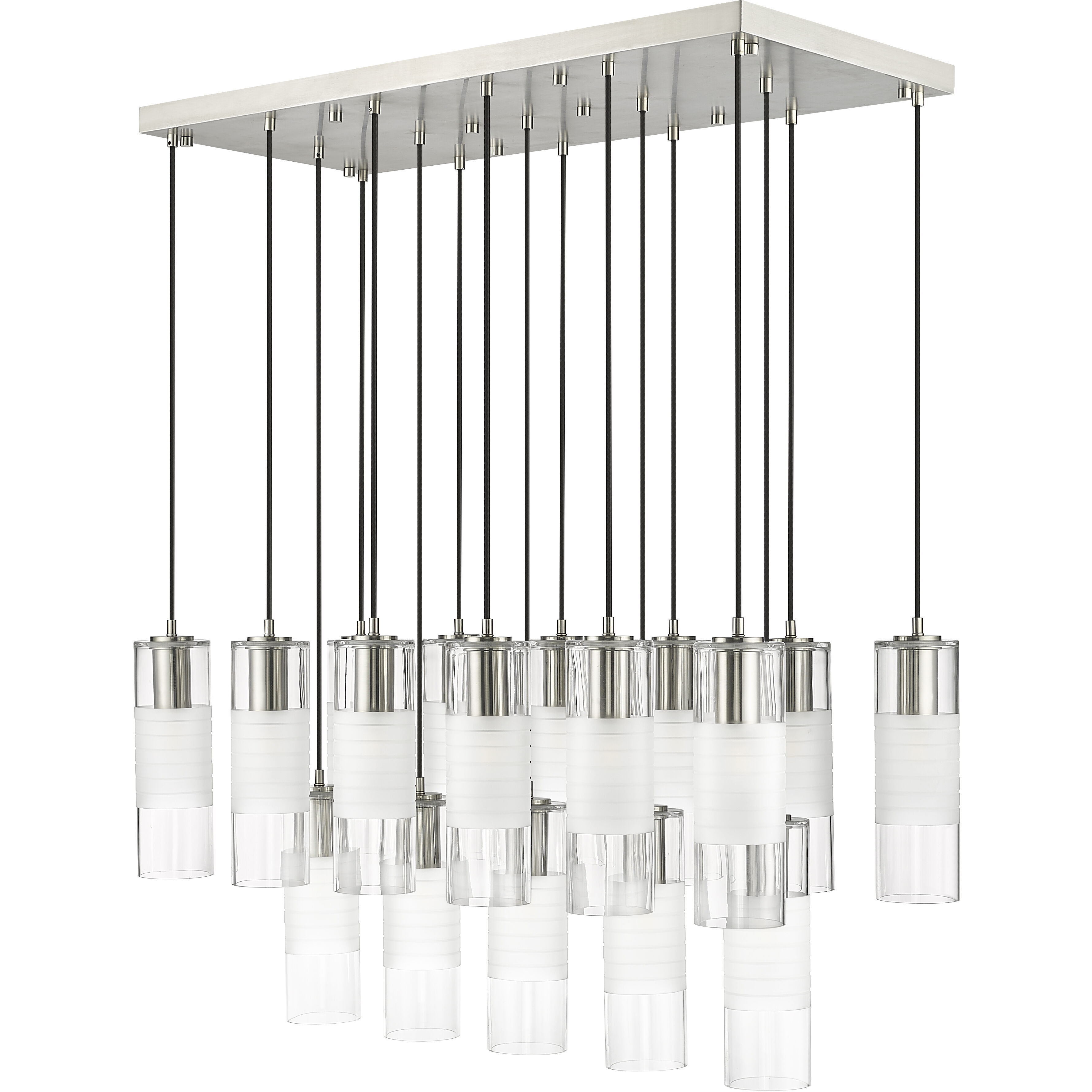 Alton 17 Light 42 inch Brushed Nickel Linear Chandelier Ceiling Light