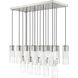 Alton 17 Light 42 inch Brushed Nickel Linear Chandelier Ceiling Light