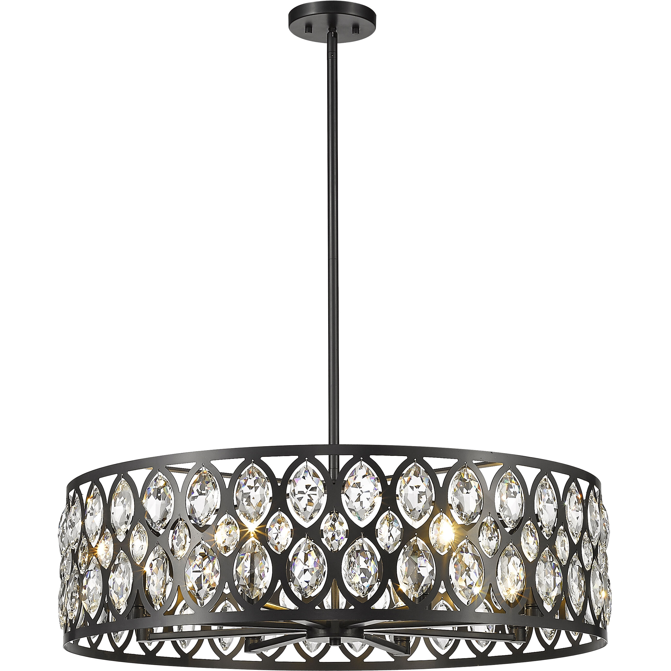 Dealey 8 Light 30.25 inch Matte Black Chandelier Ceiling Light