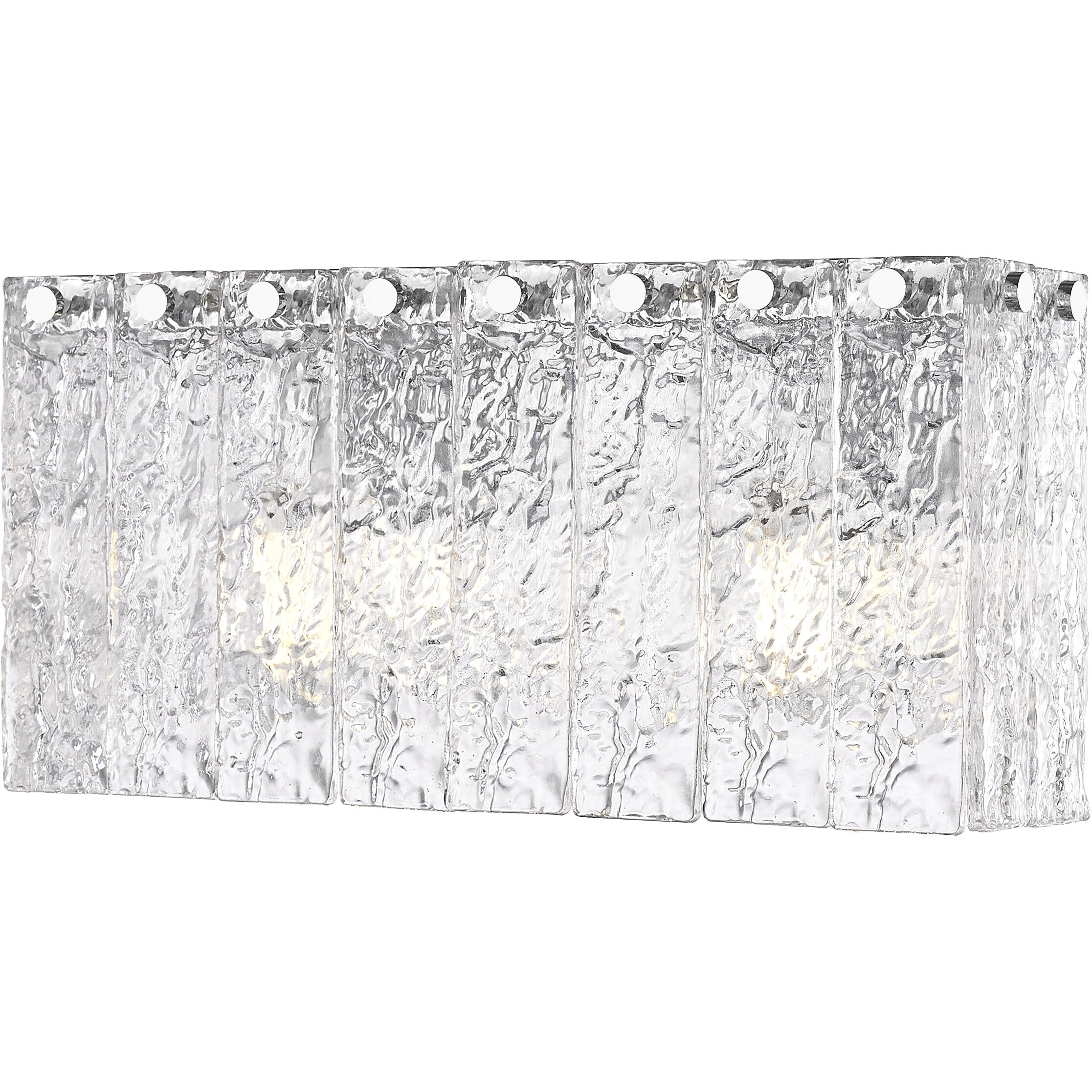 Glacier 2 Light 15 inch Chrome Vanity Wall Light