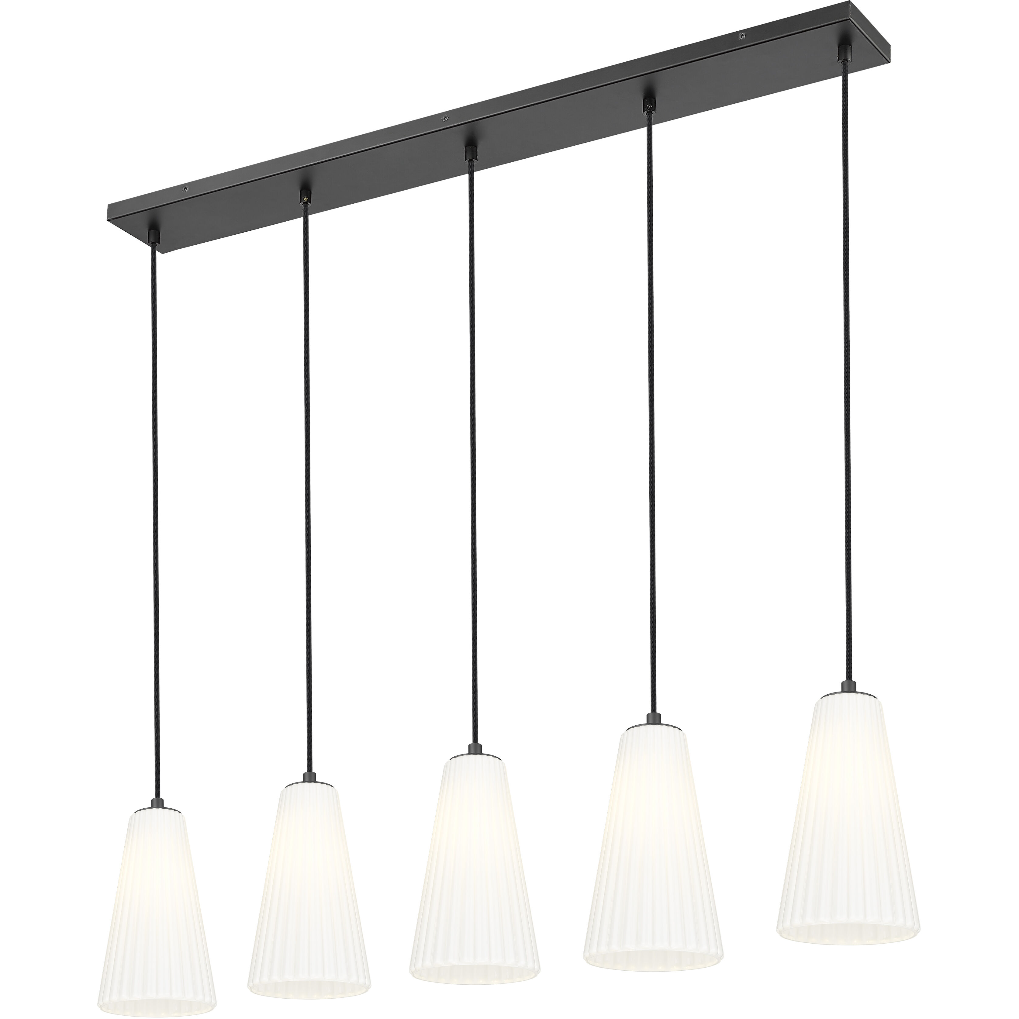 Farrell 5 Light 42 inch Matte Black Linear Chandelier Ceiling Light