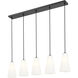 Farrell 5 Light 42 inch Matte Black Linear Chandelier Ceiling Light