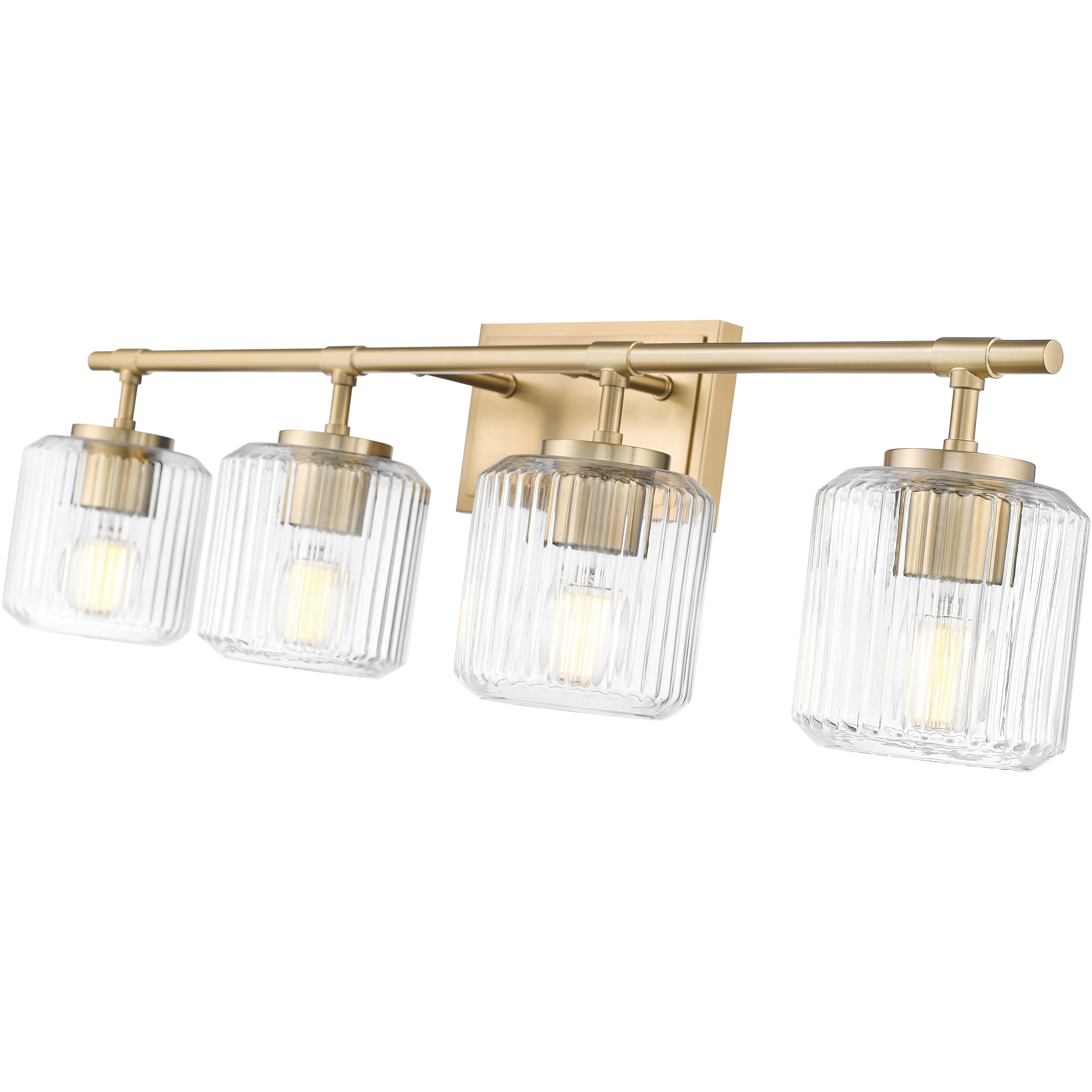 Landon 4 Light 32 inch Modern Gold Vanity Wall Light