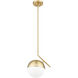 Realm Sphere 1 Light 10.75 inch Modern Gold Pendant Ceiling Light