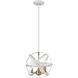 Cavallo 3 Light 12 inch Hammered White and Olde Brass Pendant Ceiling Light