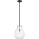 Bella 1 Light 12 inch Matte Black and Brushed Nickel Pendant Ceiling Light
