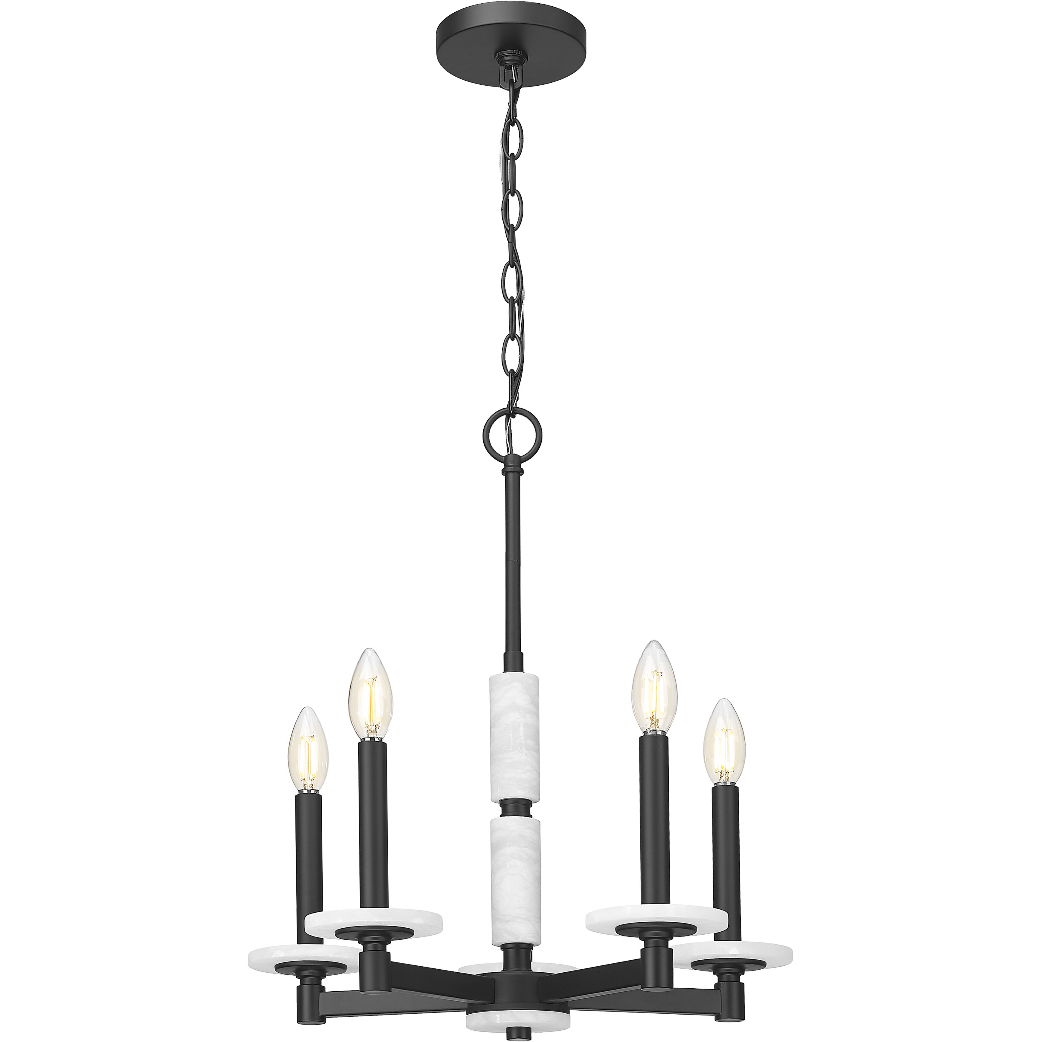 Kaden 5 Light 18 inch Matte Black Chandelier Ceiling Light