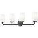 Montford 4 Light 32 inch Matte Black Bath Vanity Light Wall Light