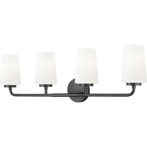 Montford 4 Light 32 inch Matte Black Bath Vanity Light Wall Light