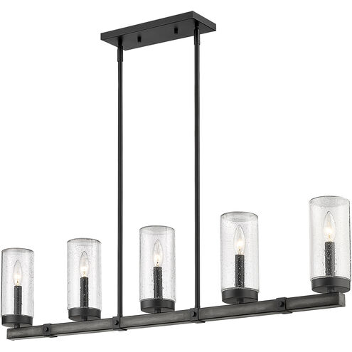 Marlow 5 Light 4.5 inch Ashen Barnboard Outdoor Linear Chandelier