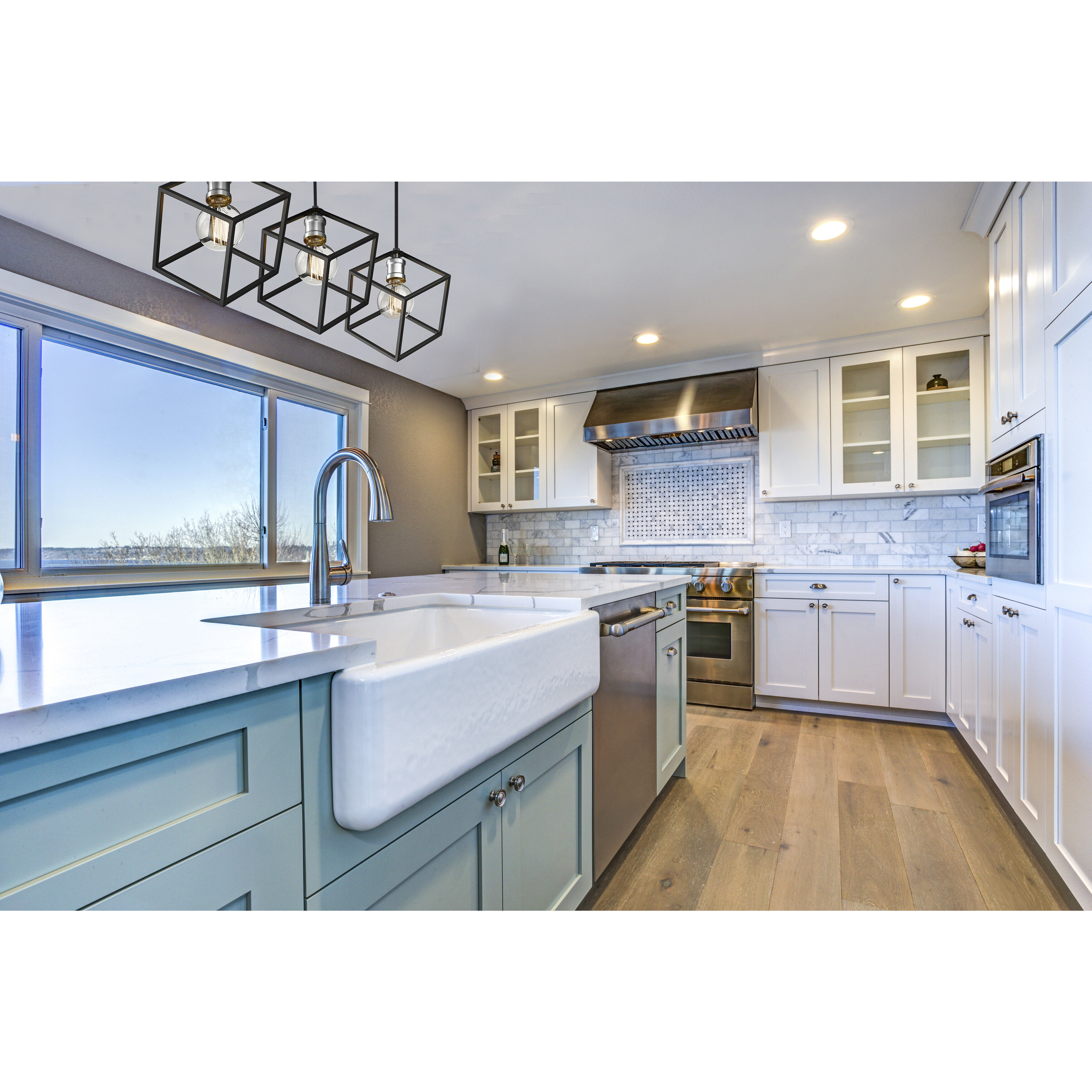 Vertical 3 Light 34 inch Matte Black and Brushed Nickel Linear Chandelier Ceiling Light