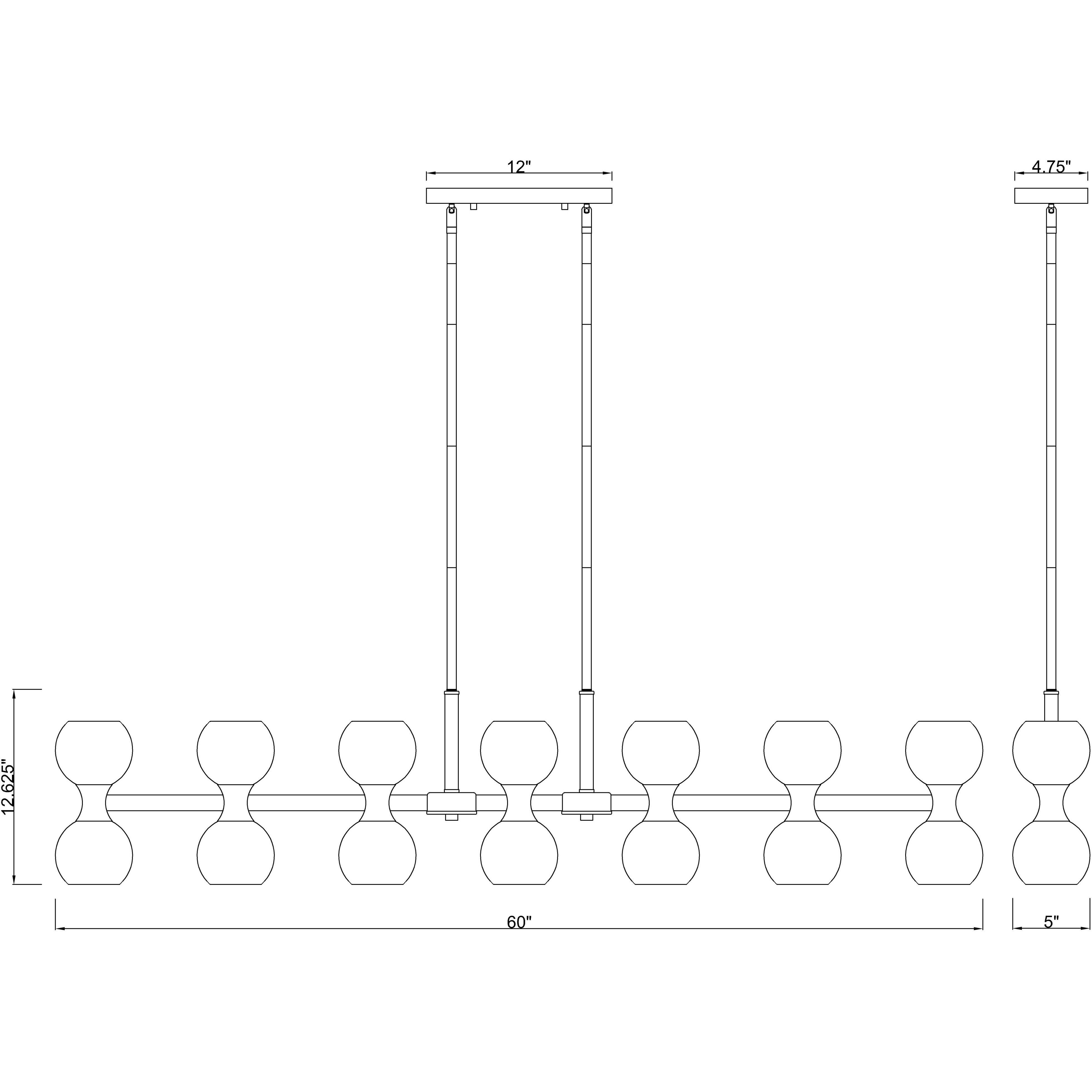 Artemis 14 Light 60 inch Modern Gold Linear Chandelier Ceiling Light