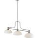 Melange 3 Light 52 inch Brushed Nickel Billiard Ceiling Light in Matte Opal Glass