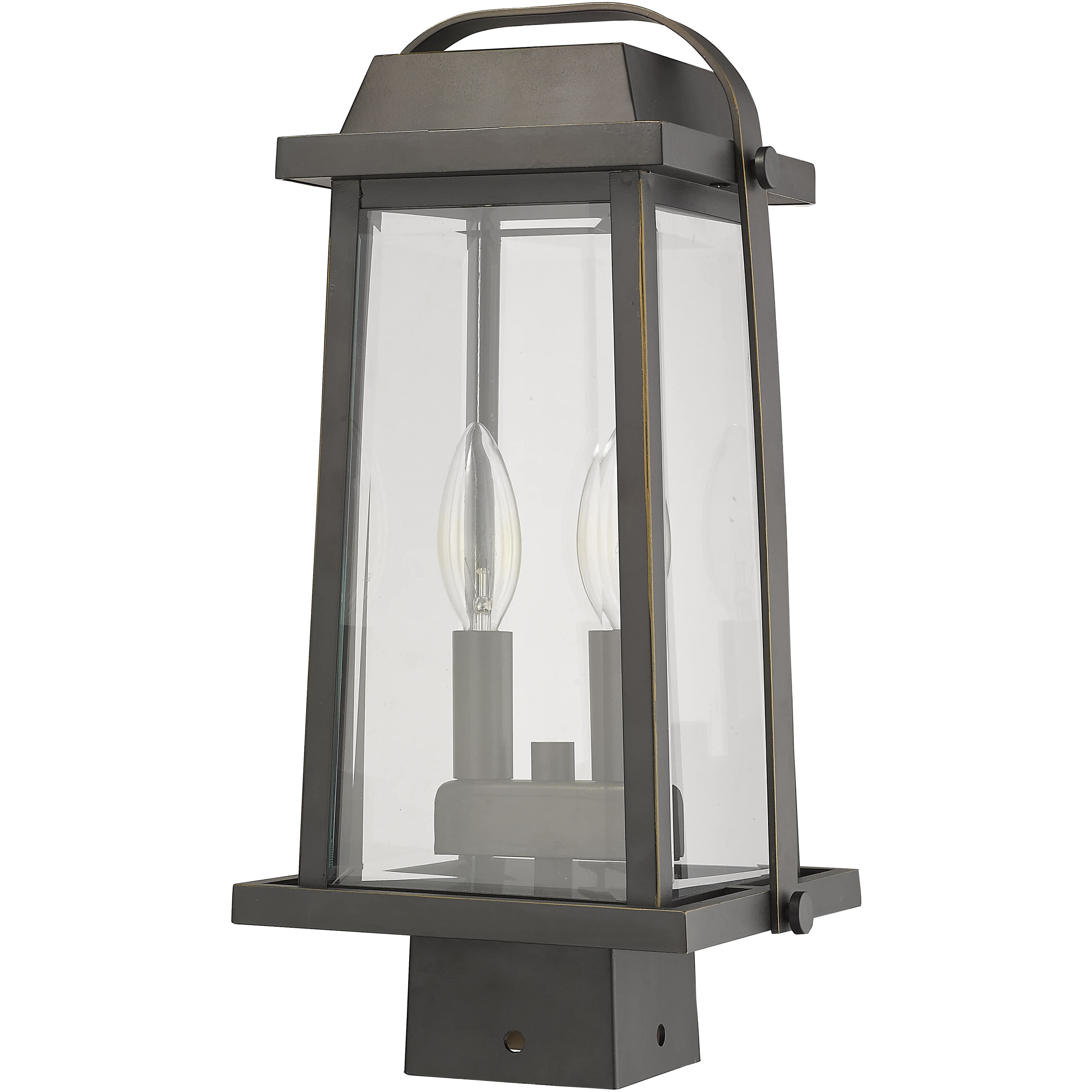 Millworks 2 Light 15.25 inch Oil Rubbed Bronze Outdoor Post Mount Fixture