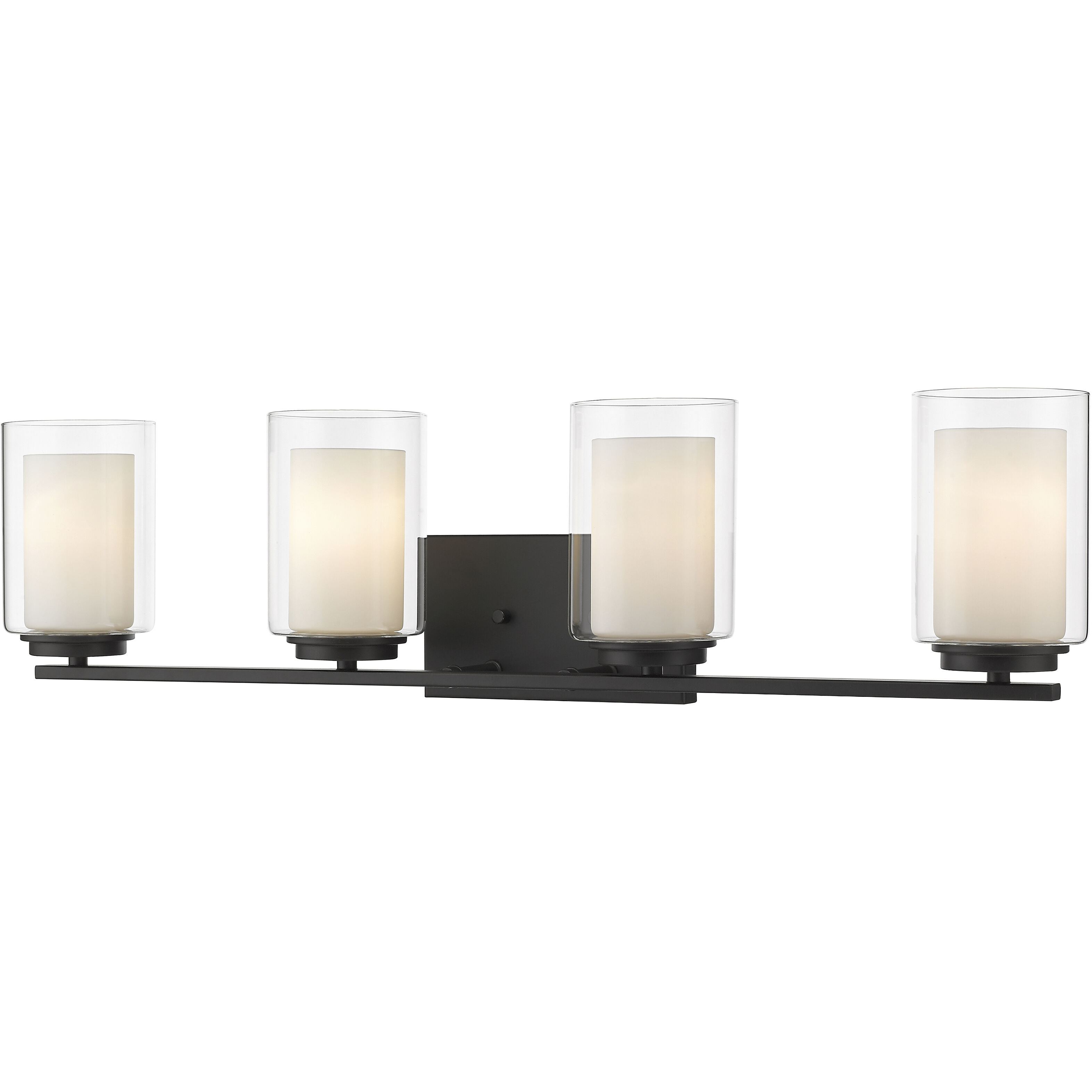 Willow 4 Light 31.5 inch Matte Black Vanity Wall Light