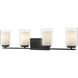 Willow 4 Light 31.5 inch Matte Black Vanity Wall Light