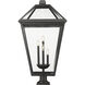 Talbot 4 Light 36.75 inch Black Outdoor Pier Mounted Fixture