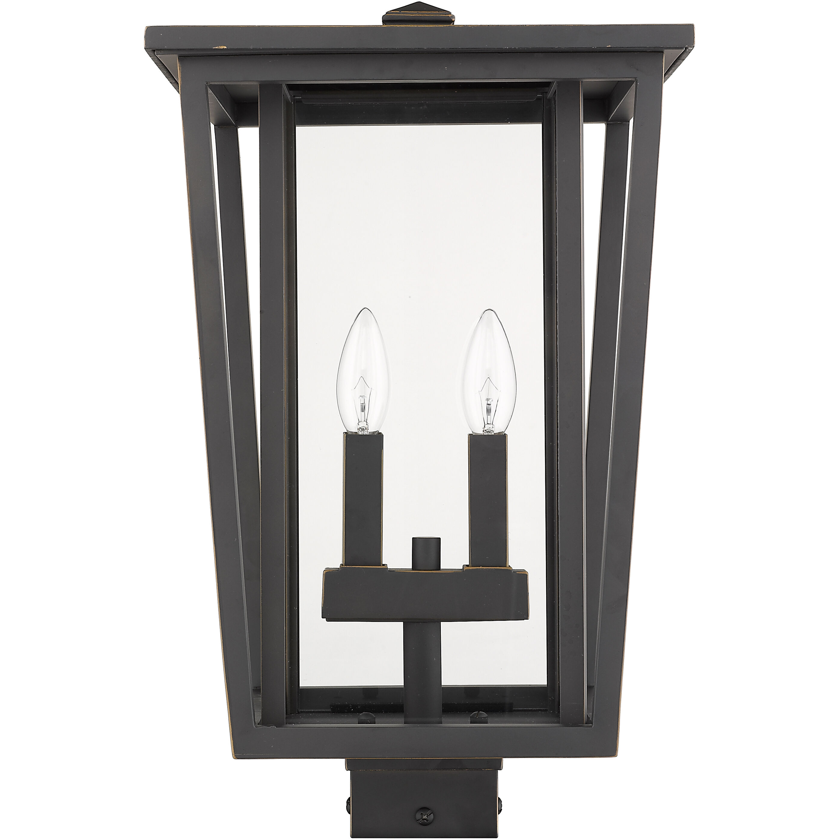 Seoul 2 Light 18.25 inch Oil Rubbed Bronze Outdoor Post Mount Fixture in 13