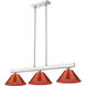 Cobalt 3 Light 46 inch Brushed Nickel Billiard Ceiling Light in Red