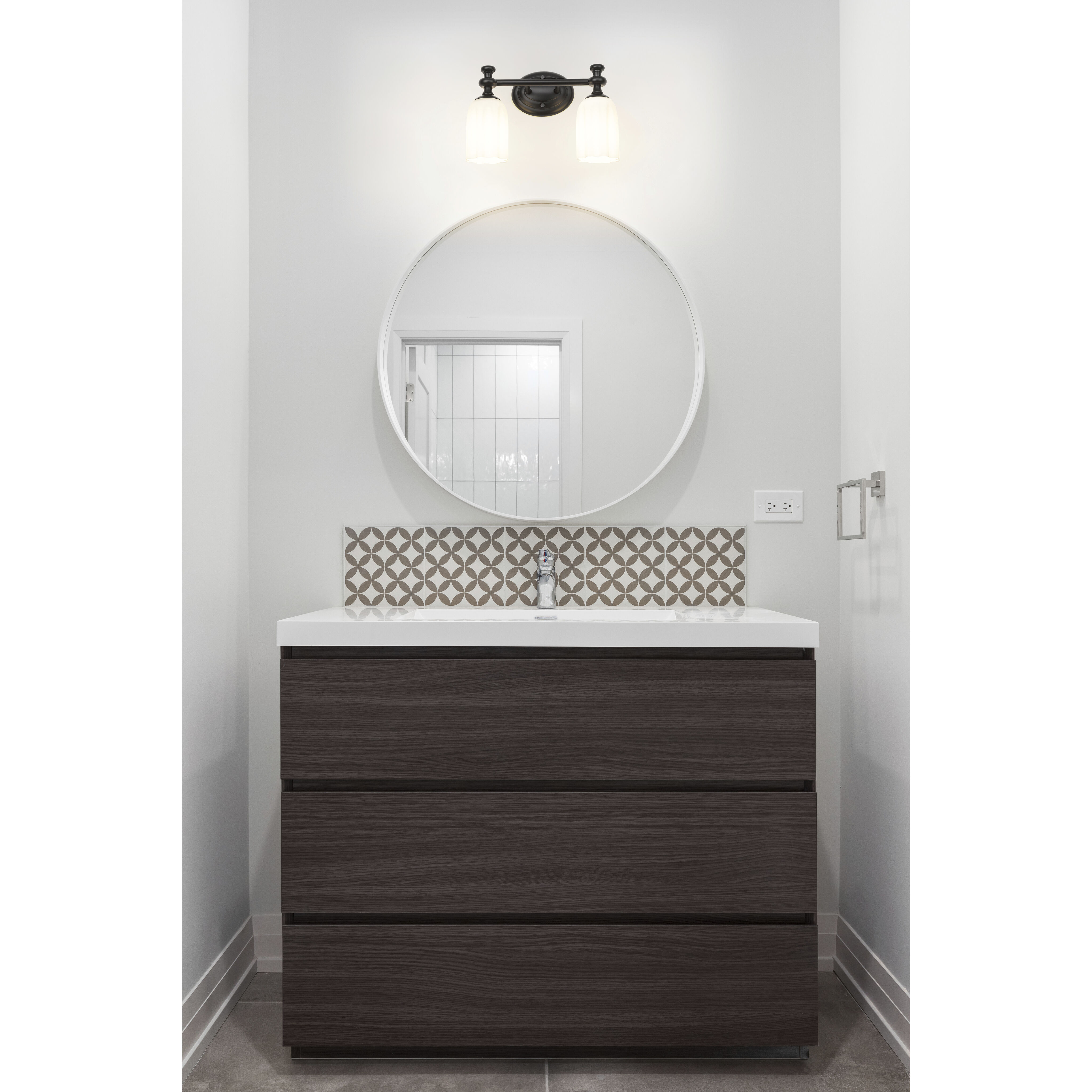 Orion 2 Light 13.75 inch Matte Black Bath Vanity Light Wall Light