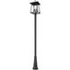 Rainer 5 Light 121.5 inch Black Outdoor Post Mounted Fixture in G9