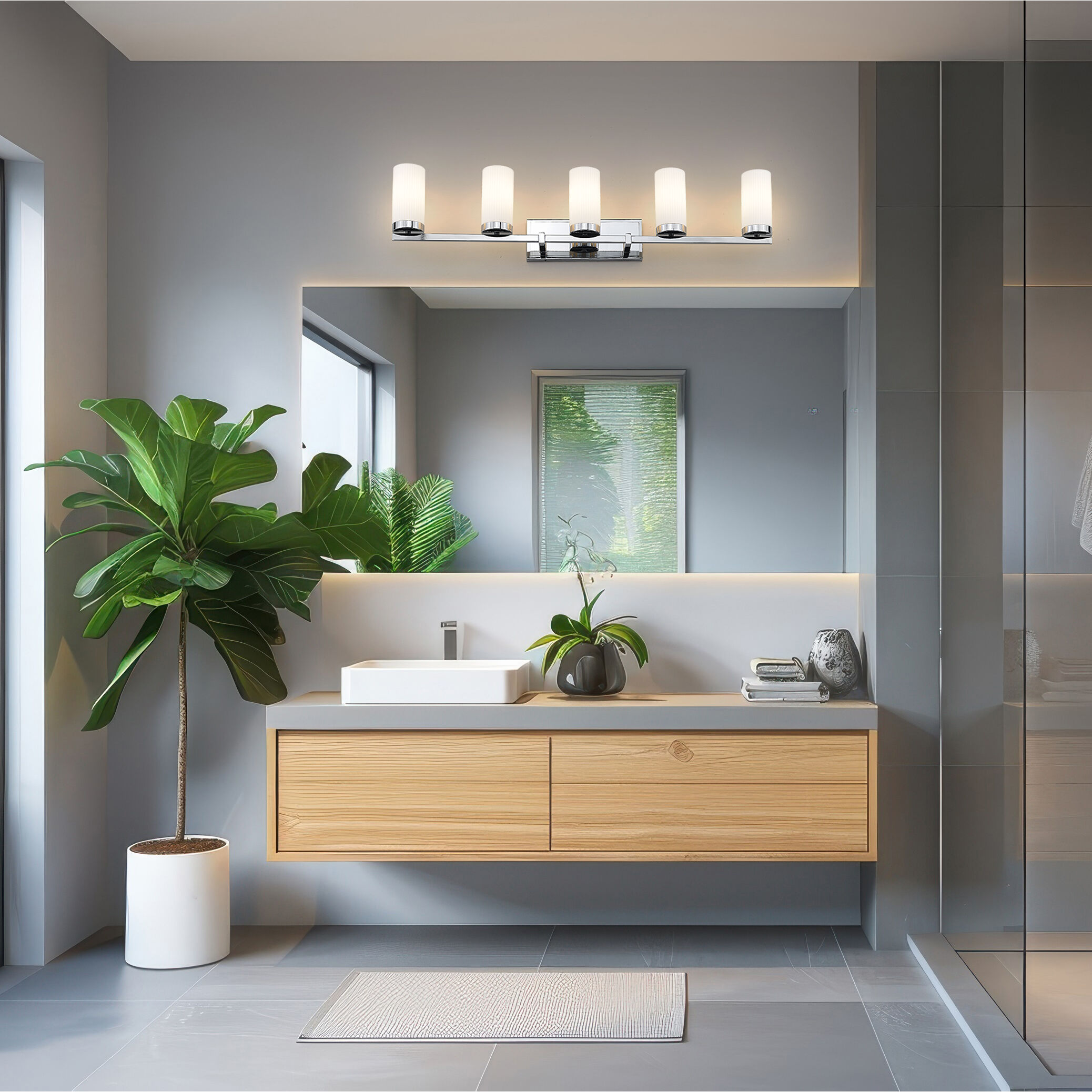 Danica 5 Light 38.75 inch Chrome Bath Vanity Light Wall Light