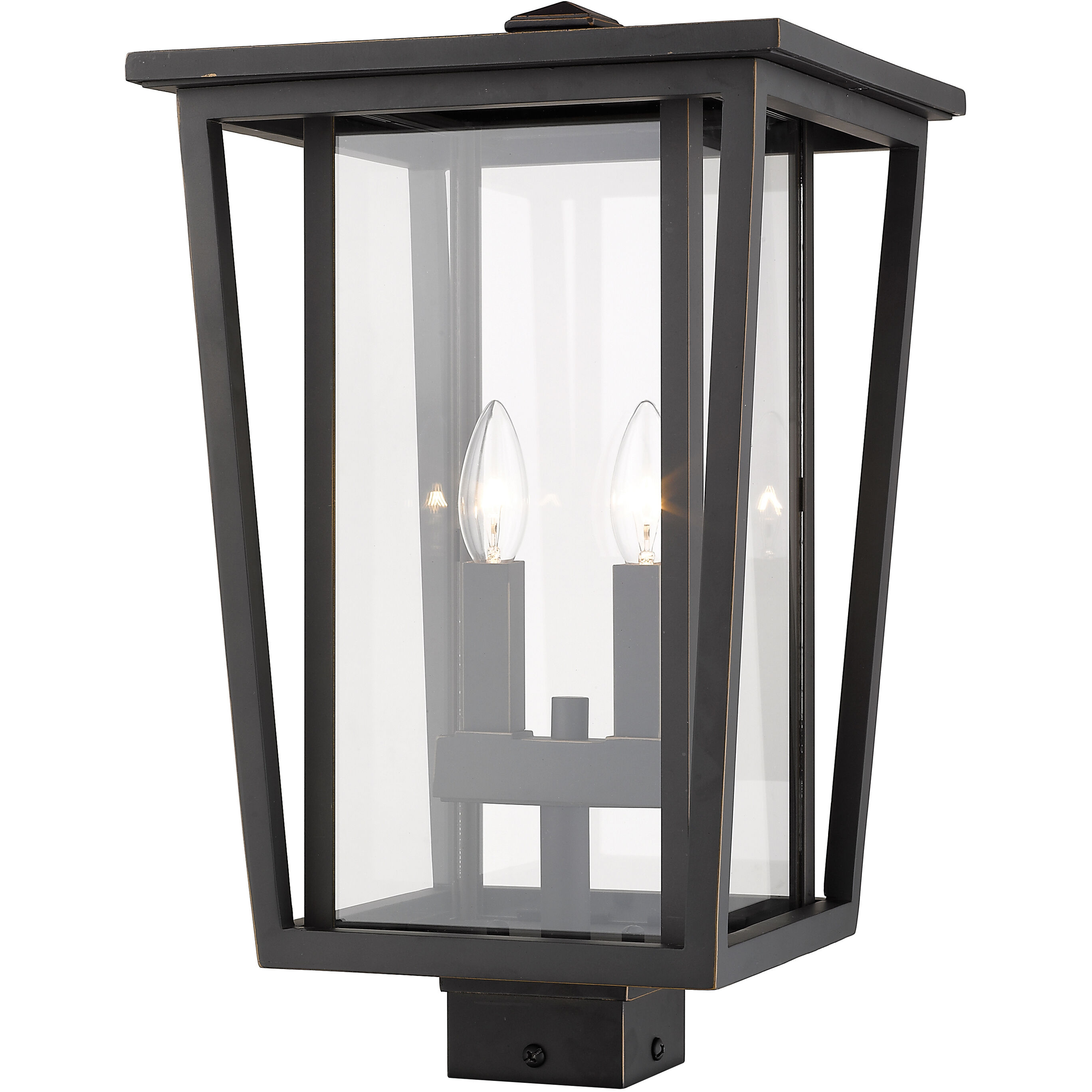 Seoul 2 Light 18.25 inch Oil Rubbed Bronze Outdoor Post Mount Fixture in 13