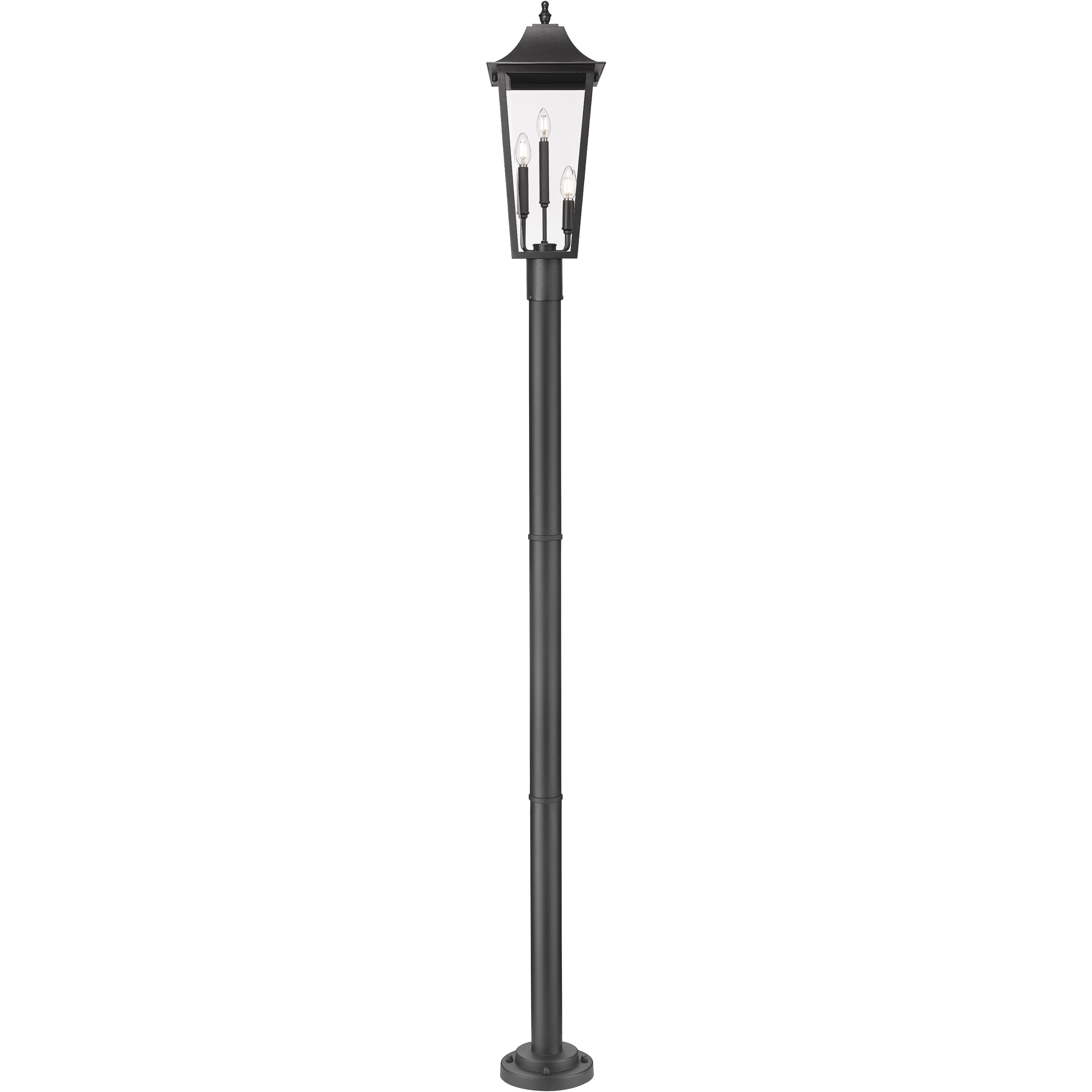 Gannon 3 Light 100.5 inch Black Outdoor Post Mounted Fixture in G9
