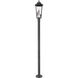Gannon 3 Light 100.5 inch Black Outdoor Post Mounted Fixture in G9